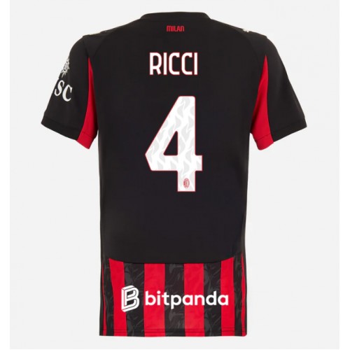 Maglia Calcio AC Milan Samuele Ricci #4 Prima Divisa Donna 2025-26 Manica Corta